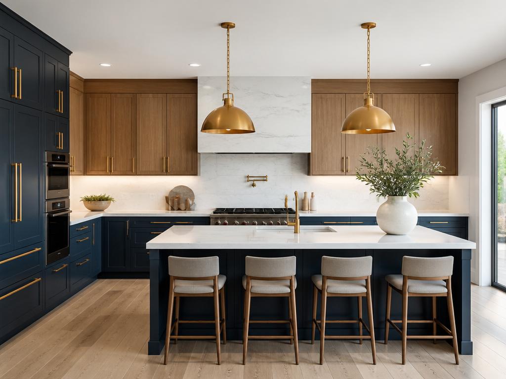 Kitchen after remodel with quartz countertops
